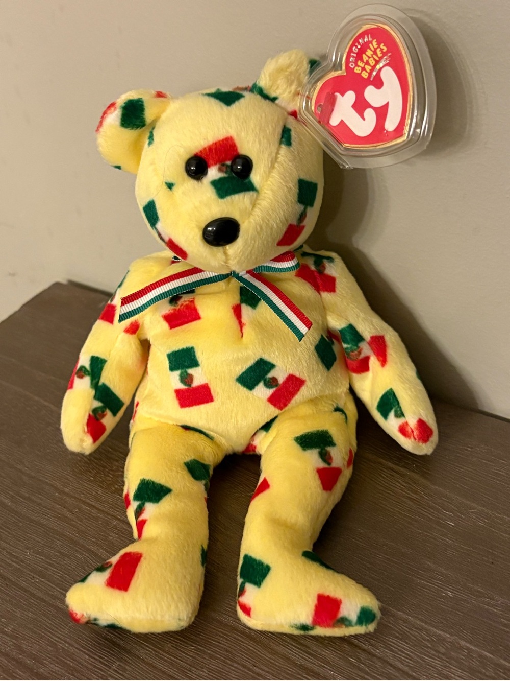 Ty Beanie Baby Pinata Bear Black Nose 2003 Yellow Mexican Stuffed Animal Plush